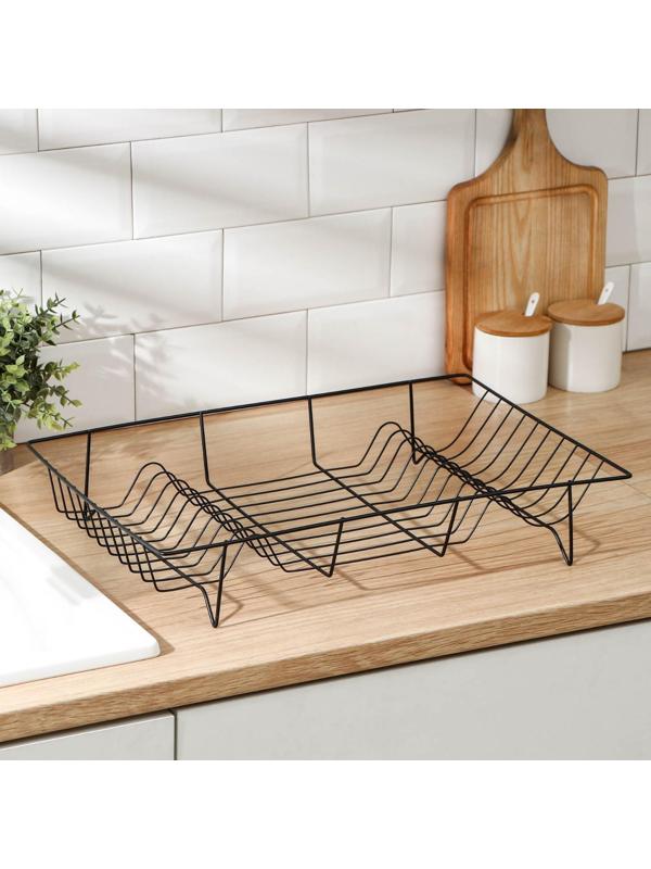 Сушилка для посуды Доляна, 47,5×32×9 см, цвет чёрный