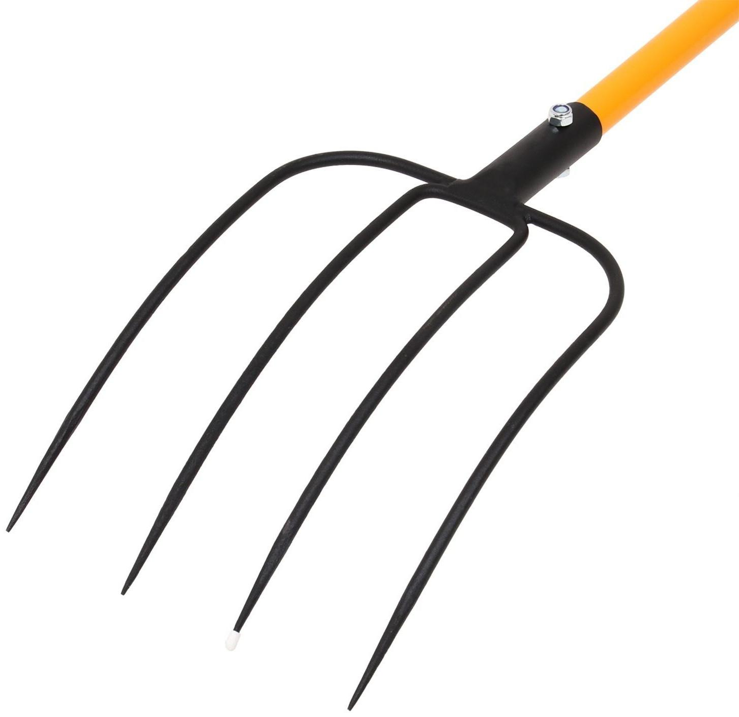 Вилы садово-огородные, 4-рогие, металлический черенок, ручка, TORNADICA