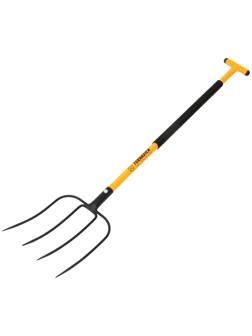 Вилы садово-огородные, 4-рогие, металлический черенок, ручка, TORNADICA