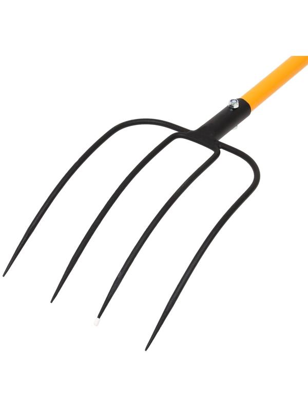 Вилы садово-огородные, 4-рогие, металлический черенок, ручка, TORNADICA