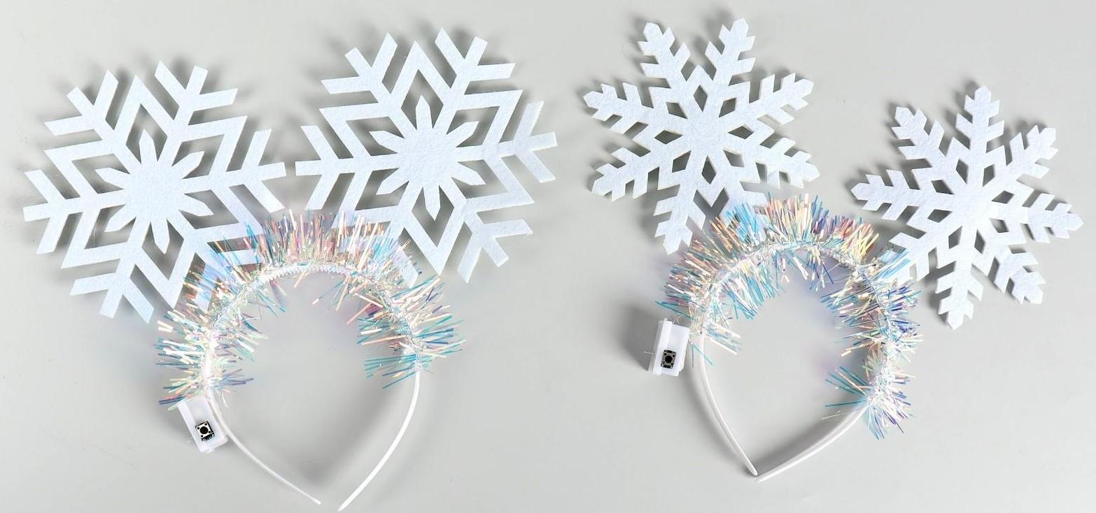 Карнавальный ободок «Снежинки», световой, виды МИКС