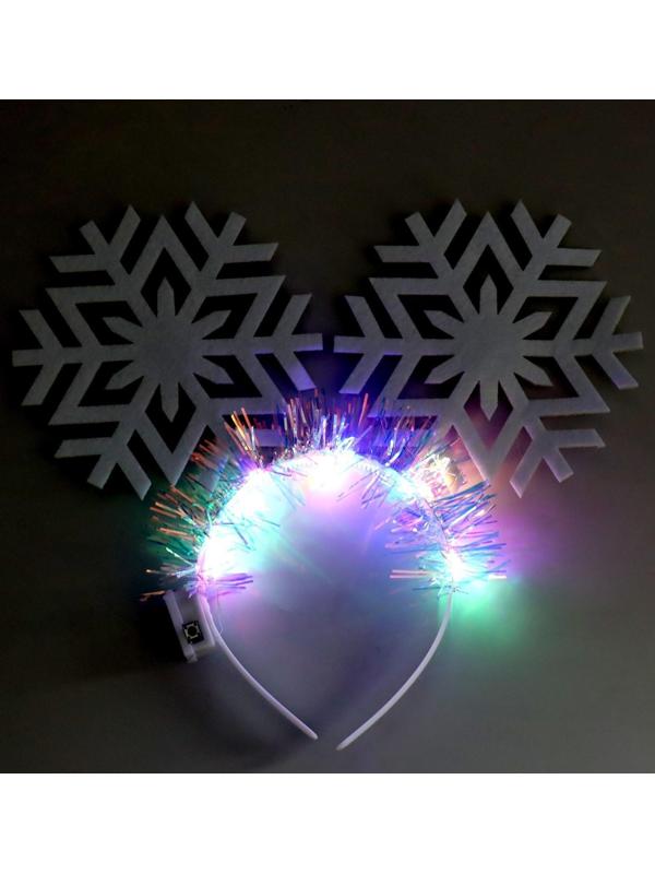 Карнавальный ободок «Снежинки», световой, виды МИКС