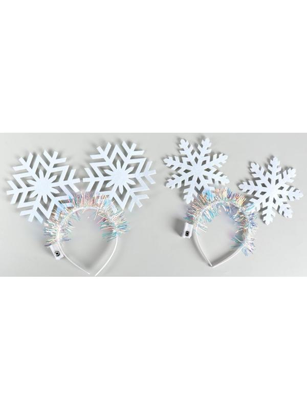 Карнавальный ободок «Снежинки», световой, виды МИКС