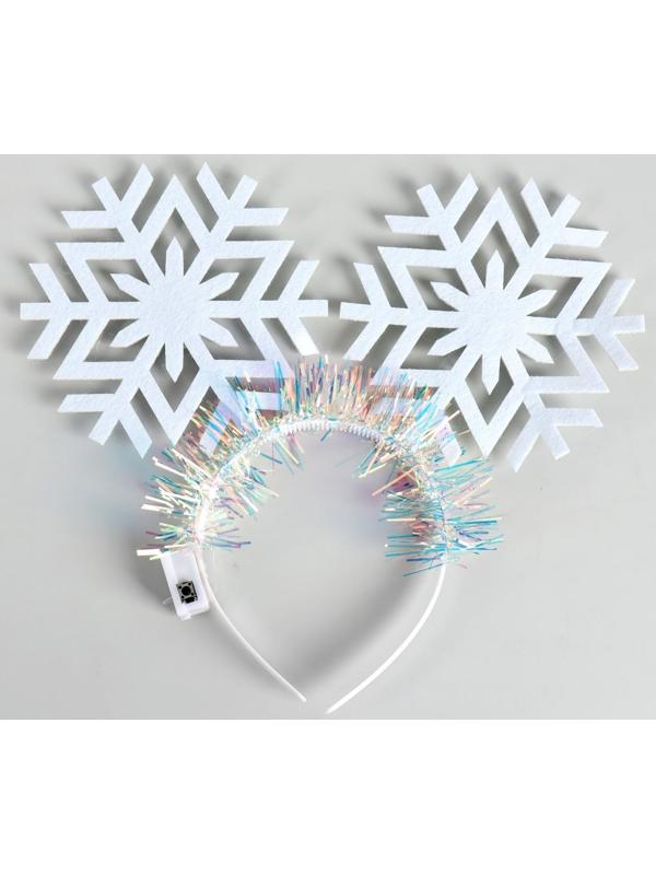 Карнавальный ободок «Снежинки», световой, виды МИКС