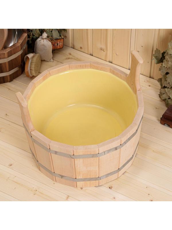 Шайка из ольхи, 12 л, двуручная, пластиковая вставка