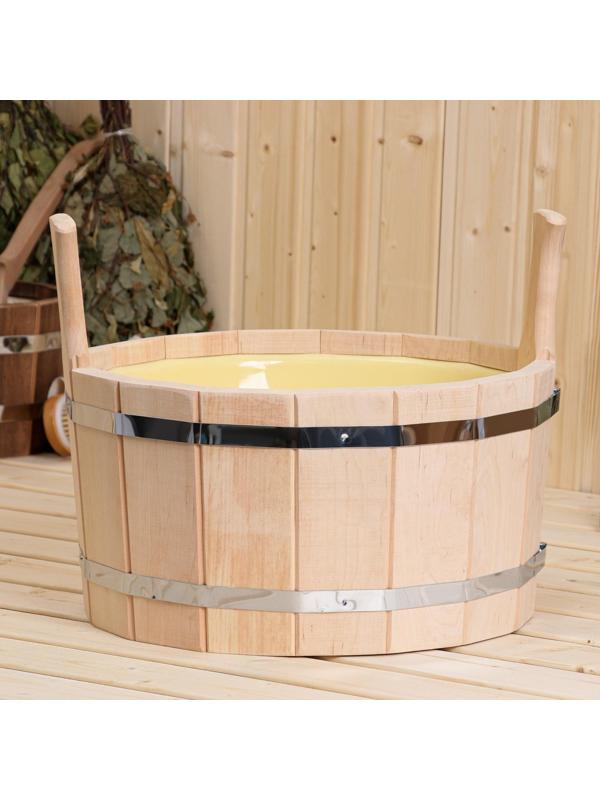 Шайка из ольхи, 12 л, двуручная, пластиковая вставка