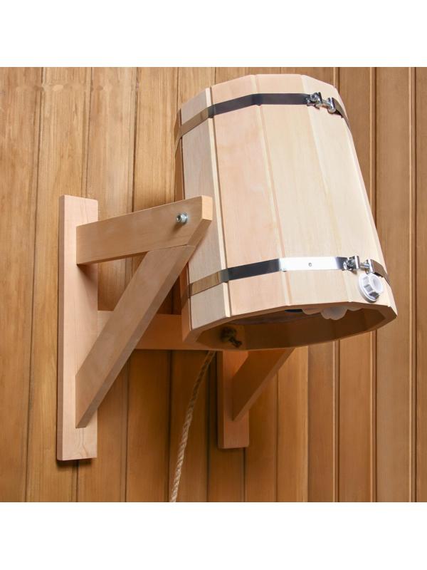 Обливное устройство из ольхи, 10 л, с пластиковой вставкой, с переливом