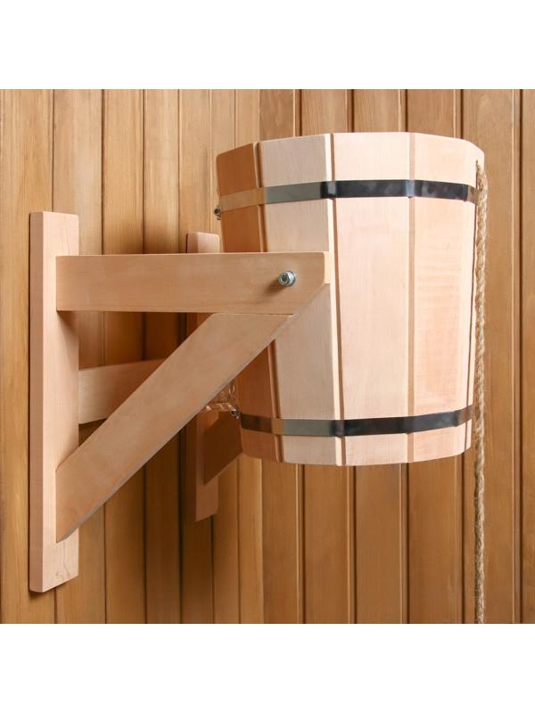 Обливное устройство из ольхи, 10 л, с пластиковой вставкой, с переливом