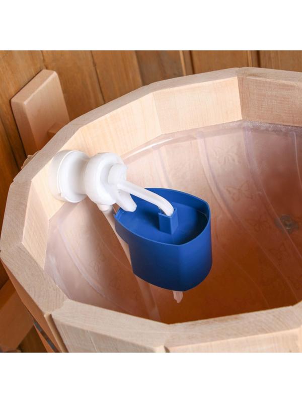 Обливное устройство из ольхи, 10 л, с пластиковой вставкой, с переливом