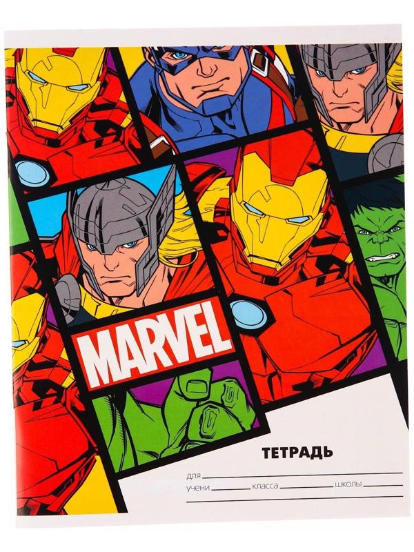 Тетрадь 24 листа, линейка,  4 вида МИКС, Мстители / Микс 20 шт.