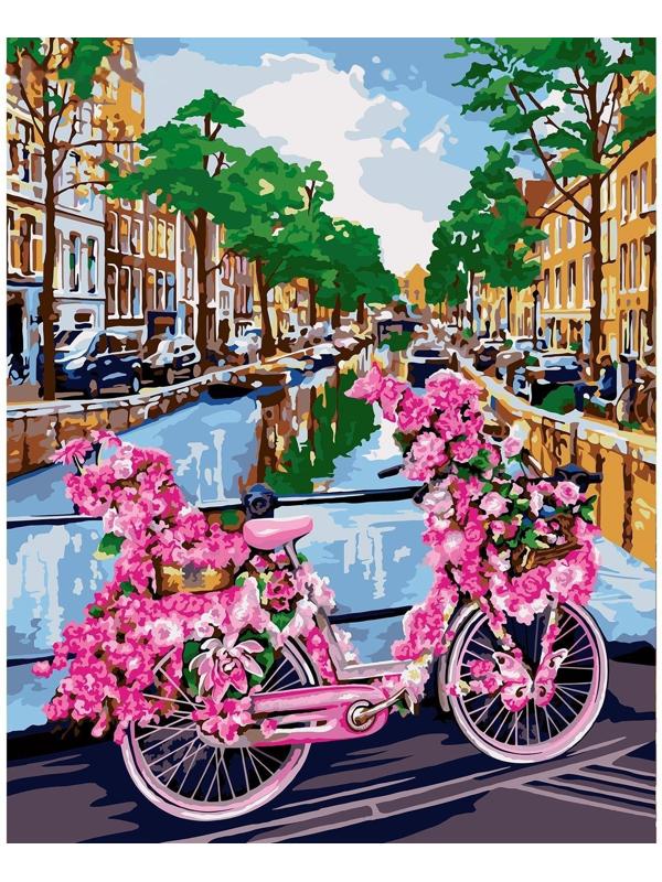 Картина по номерам на холсте с подрамником «Велосипед в Амстердаме» 40х50 см
