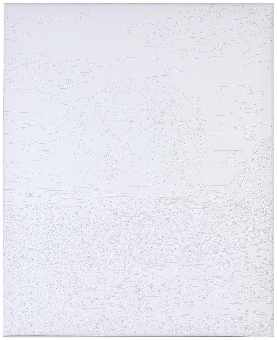 Картина по номерам на холсте с подрамником «Луна на закате» 40х50 см