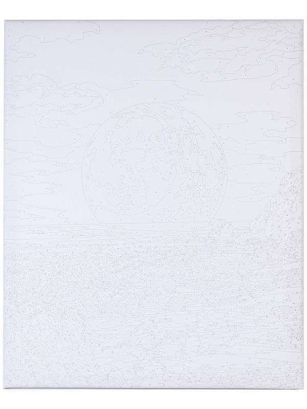 Картина по номерам на холсте с подрамником «Луна на закате» 40х50 см