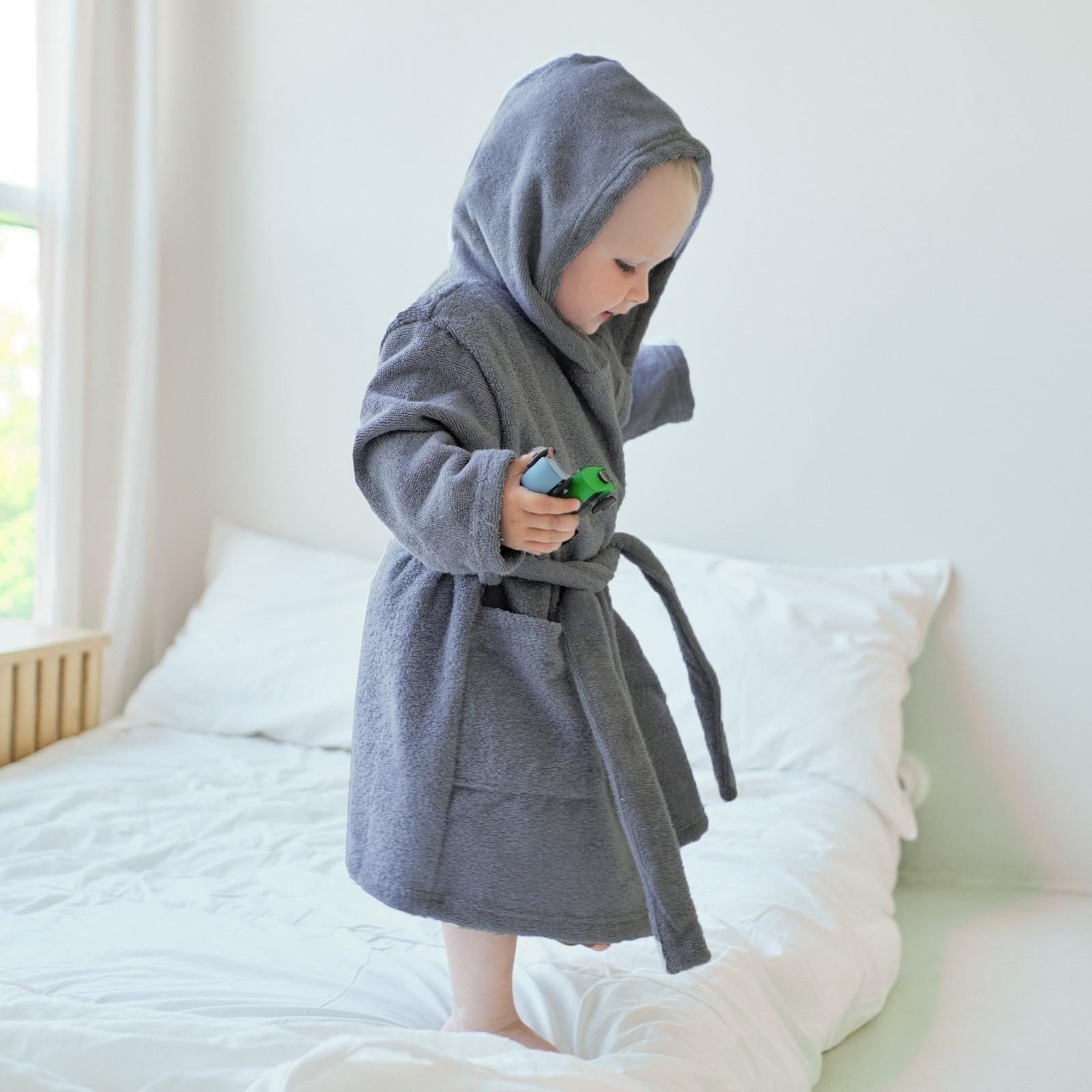 Халат махровый детский Экономь и Я, р. 30, цв.серый, 100%хл, 320 г/м2