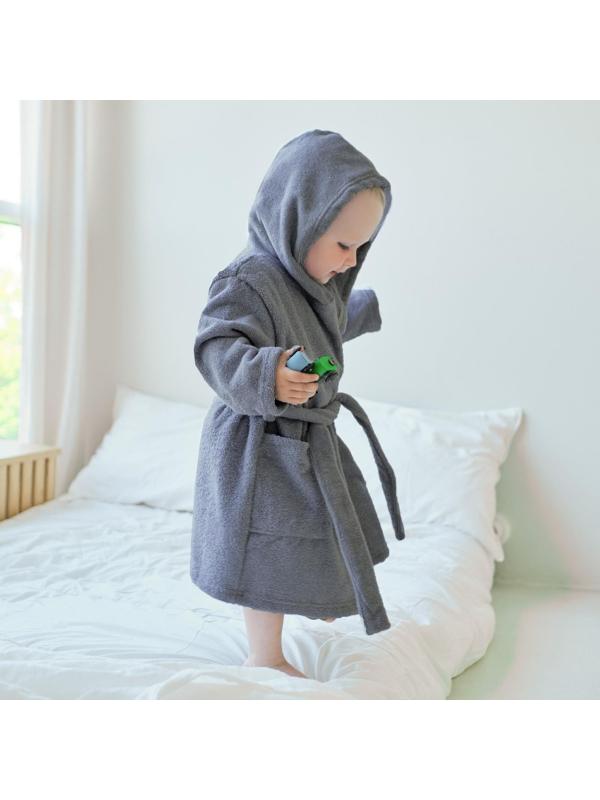 Халат махровый детский Экономь и Я, р. 30, цв.серый, 100%хл, 320 г/м2