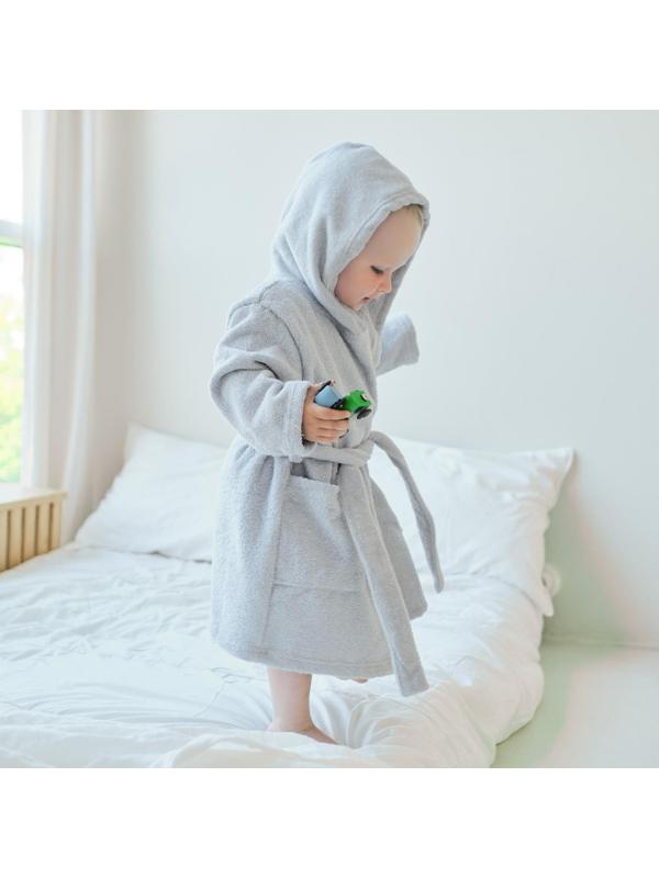 Халат махровый детский Экономь и Я, р. 30, цв.серый, 100%хл, 320 г/м2