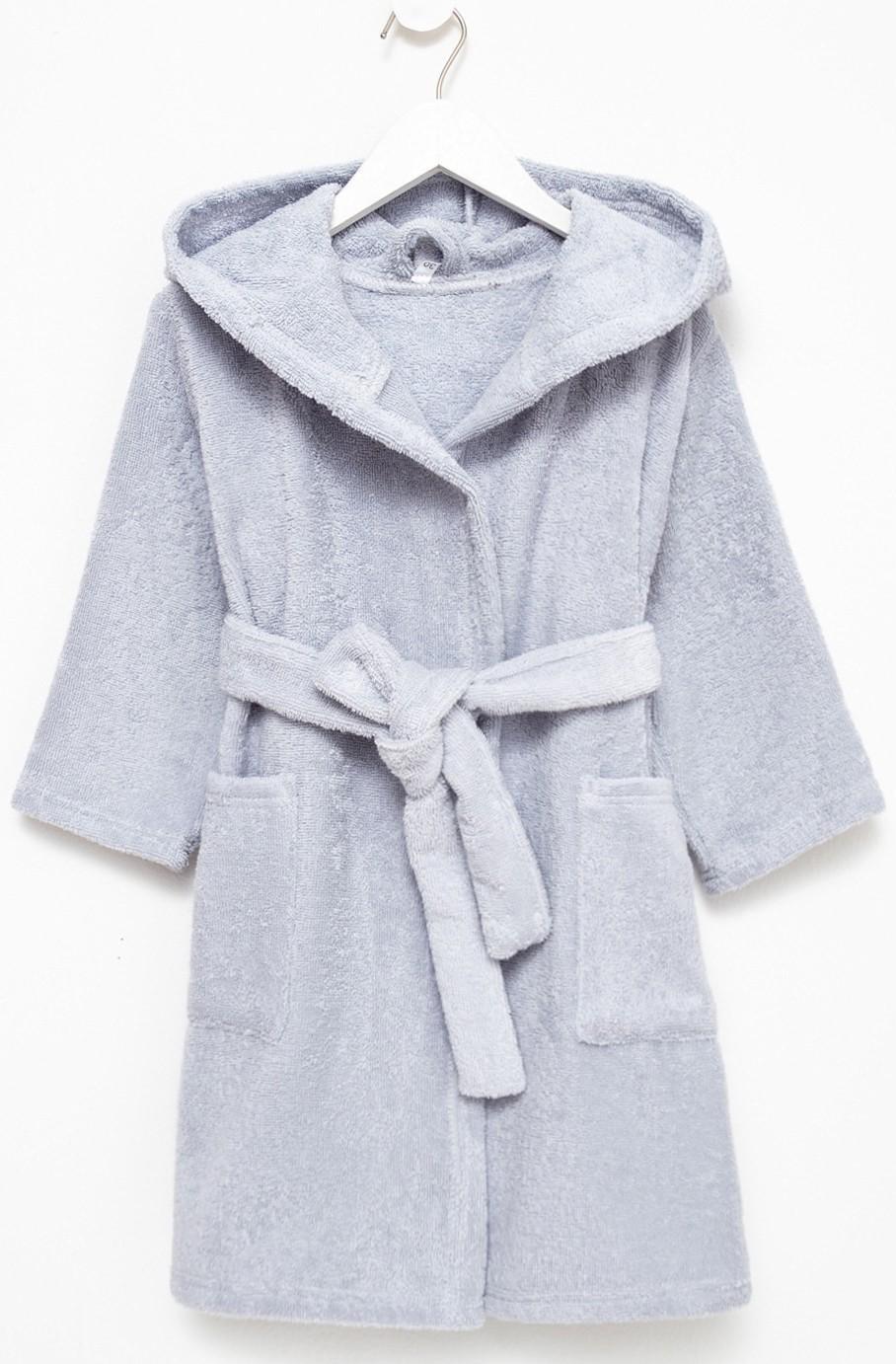 Халат махровый детский Экономь и Я, р. 36, цв.серый, 100%хл, 320 г/м2