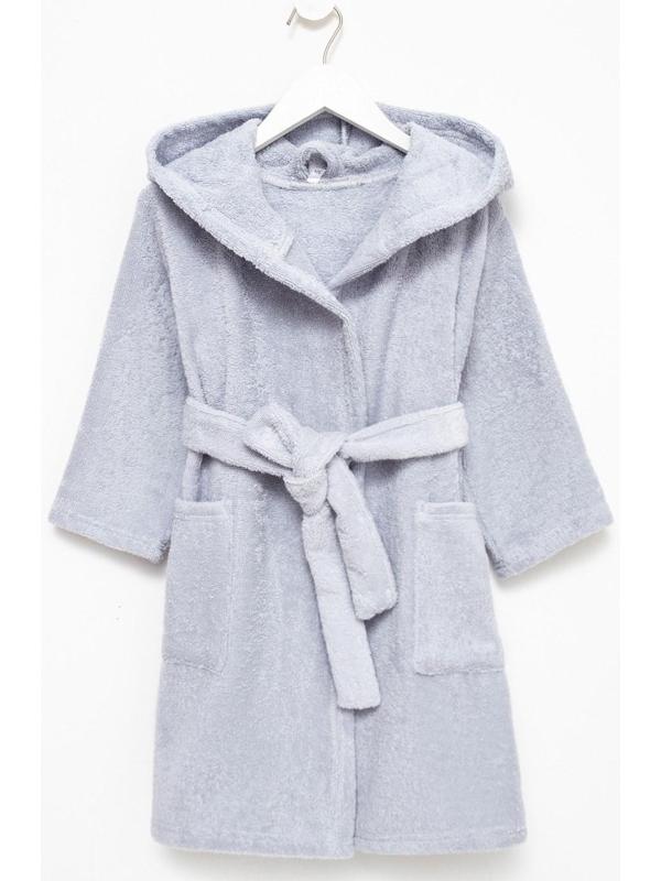 Халат махровый детский Экономь и Я, р. 36, цв.серый, 100%хл, 320 г/м2