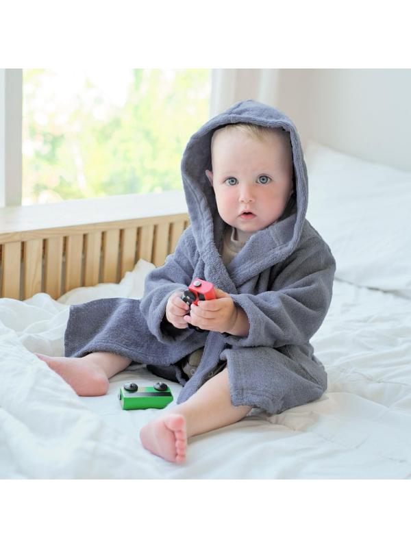 Халат махровый детский Экономь и Я, р. 36, цв.серый, 100%хл, 320 г/м2