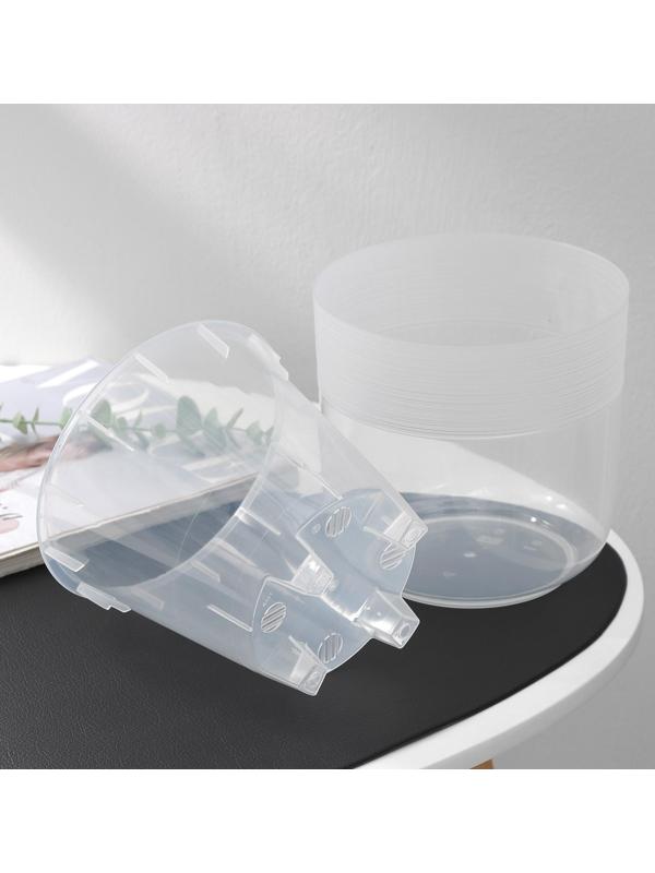 Кашпо для цветов со вставкой «Линель», 2,7 л, d=16 см, h=16 см, прозрачный