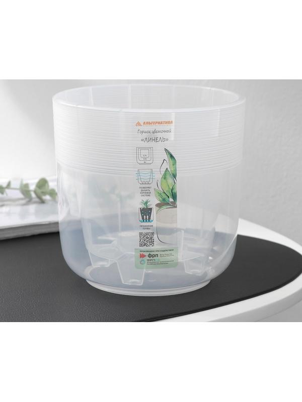 Кашпо для цветов со вставкой «Линель», 2,7 л, d=16 см, h=16 см, прозрачный