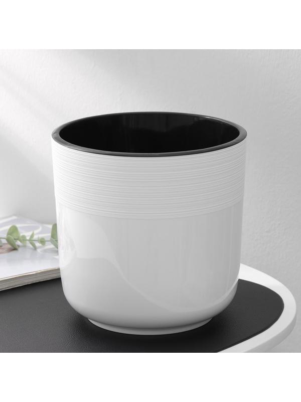 Кашпо для цветов со вставкой «Линель», 4,5 л, d=19 см, h=19 см, цвет белый