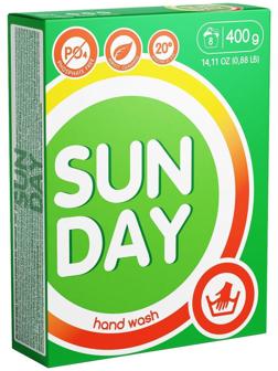 Стиральный порошок Sunday, универсальный, для ручной стирки, 400 г