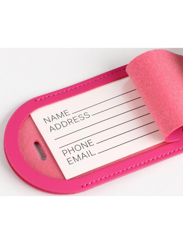 Бирка на чемодан «Time to travel», розовая