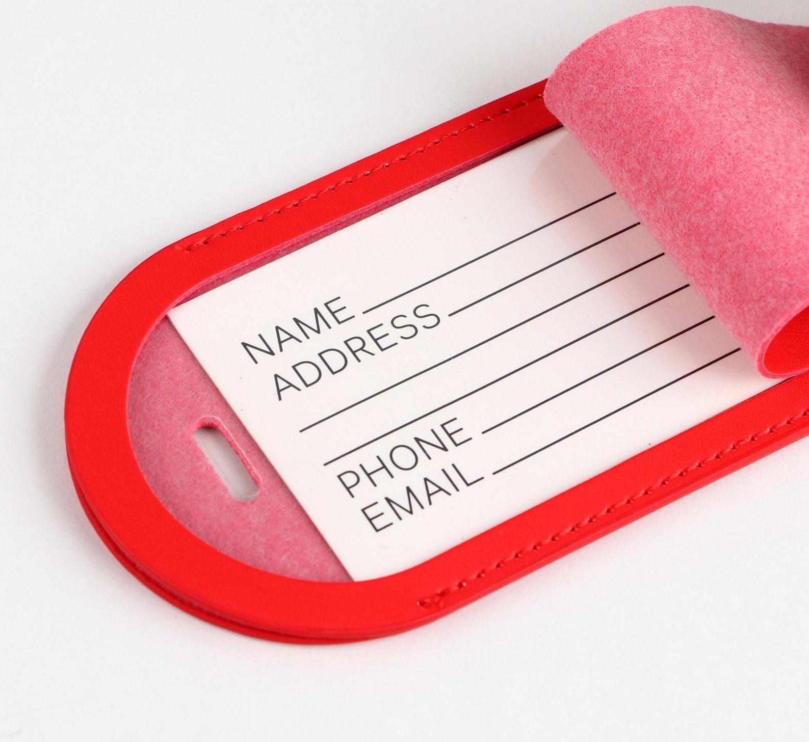 Бирка на чемодан «Away we go», красная