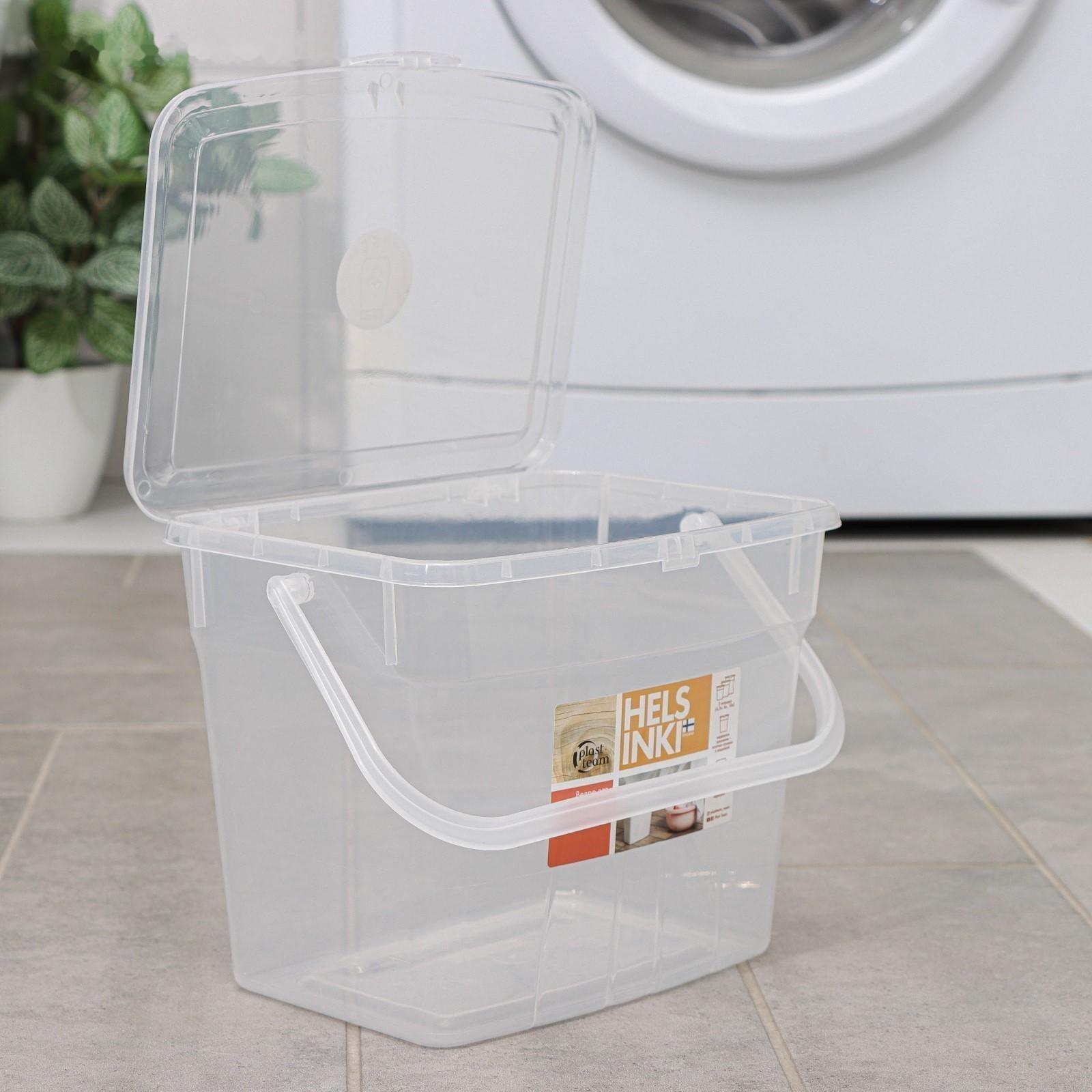 Контейнер для стирального порошка, 4,5 л, 24,4×18×18 см, прозрачный