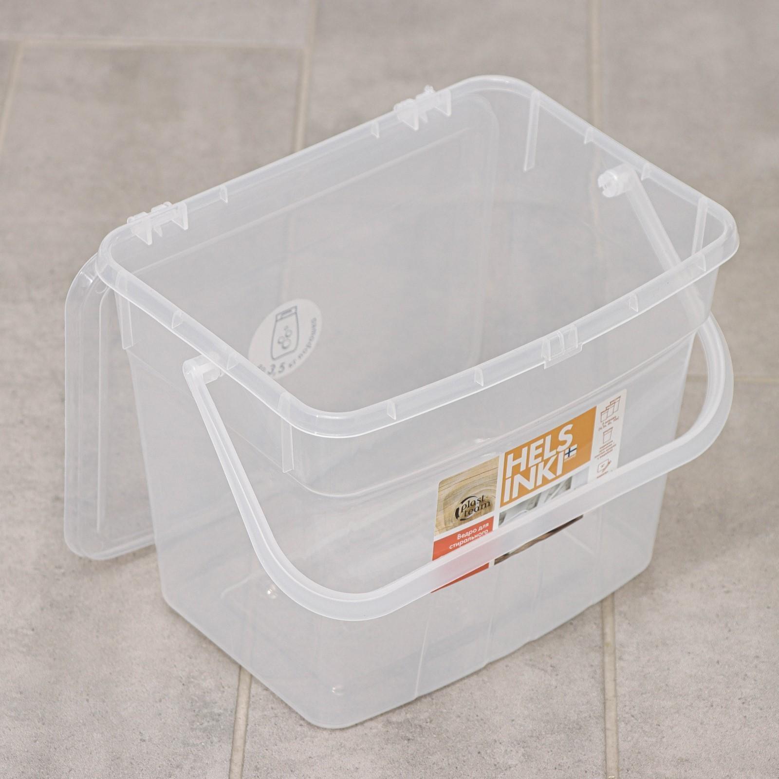Контейнер для стирального порошка, 4,5 л, 24,4×18×18 см, прозрачный
