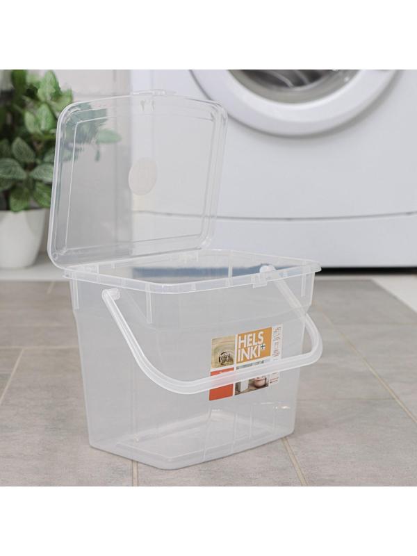 Контейнер для стирального порошка, 4,5 л, 24,4×18×18 см, прозрачный