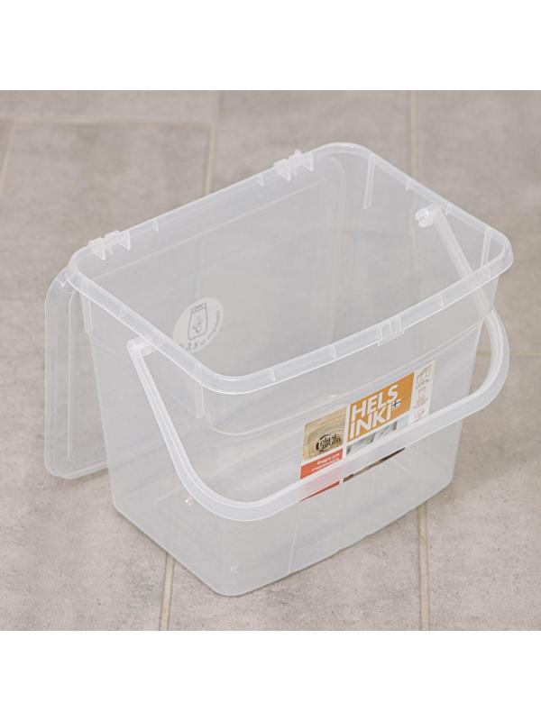 Контейнер для стирального порошка, 4,5 л, 24,4×18×18 см, прозрачный