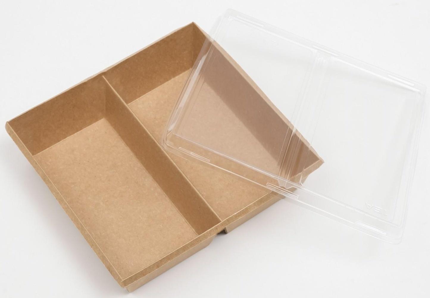 Салатник двухсекционный, крафт, 1,2 л, 20 х 19 х 5,5 см