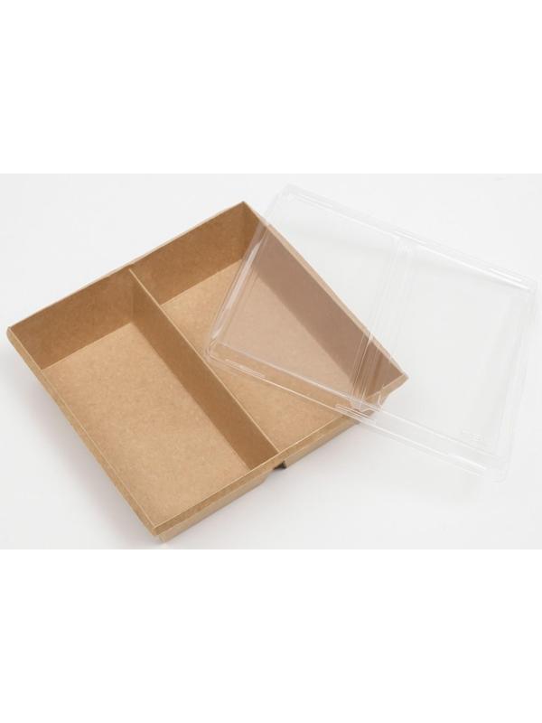 Салатник двухсекционный, крафт, 1,2 л, 20 х 19 х 5,5 см