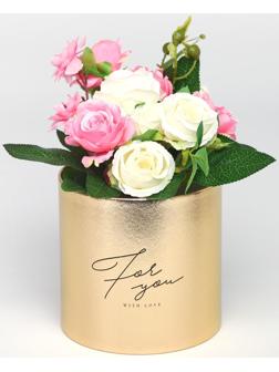 Шляпная коробка «For you», золотая, 15 х 15 см