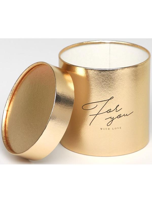 Шляпная коробка «For you», золотая, 15 х 15 см