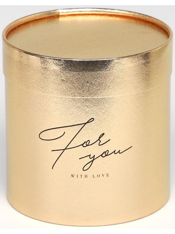Шляпная коробка «For you», золотая, 15 х 15 см