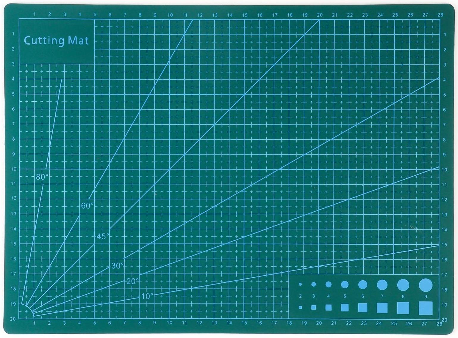 Мат для резки, трёхслойный, 30 × 21 см, А4, цвет зелёный