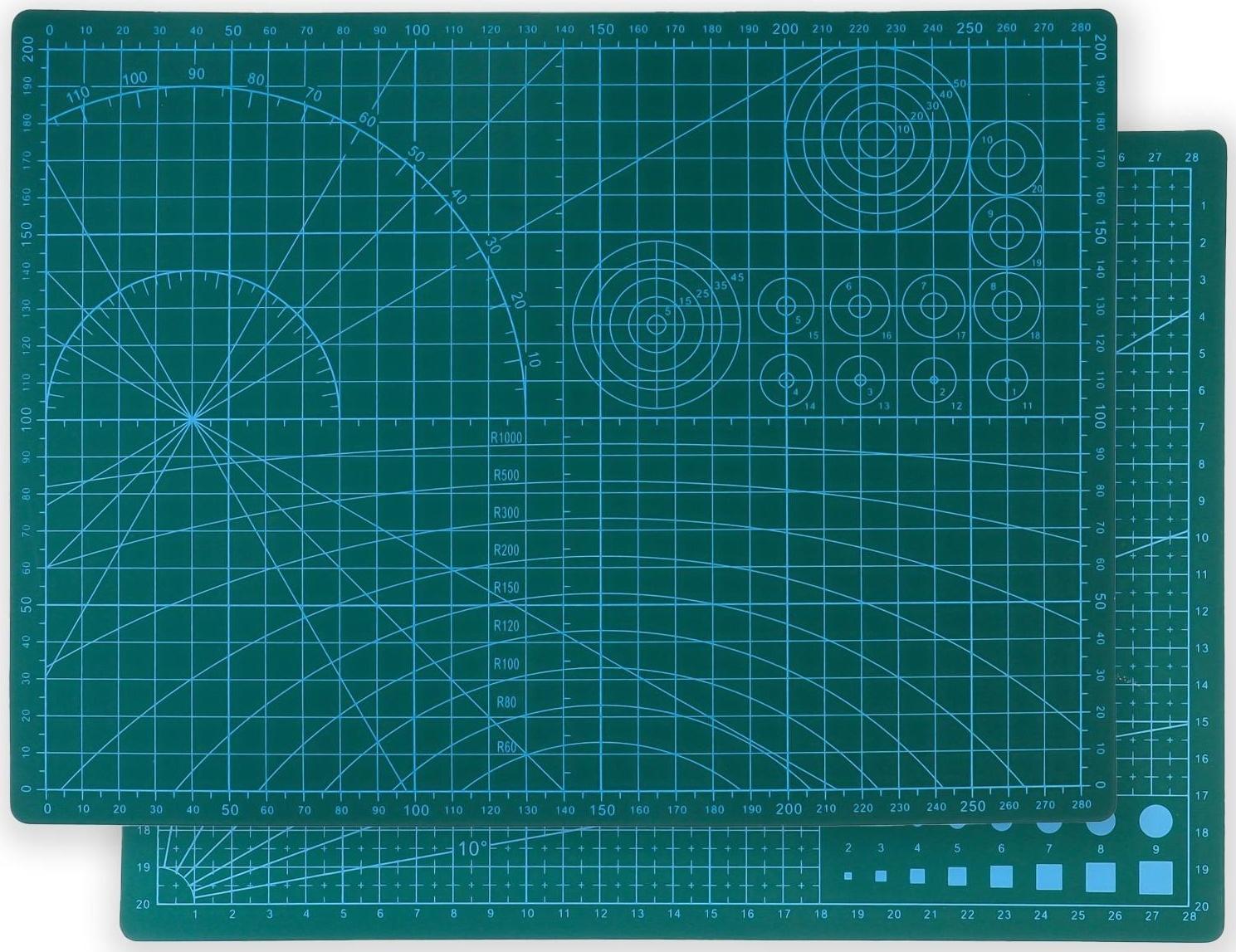Мат для резки, трёхслойный, 30 × 21 см, А4, цвет зелёный