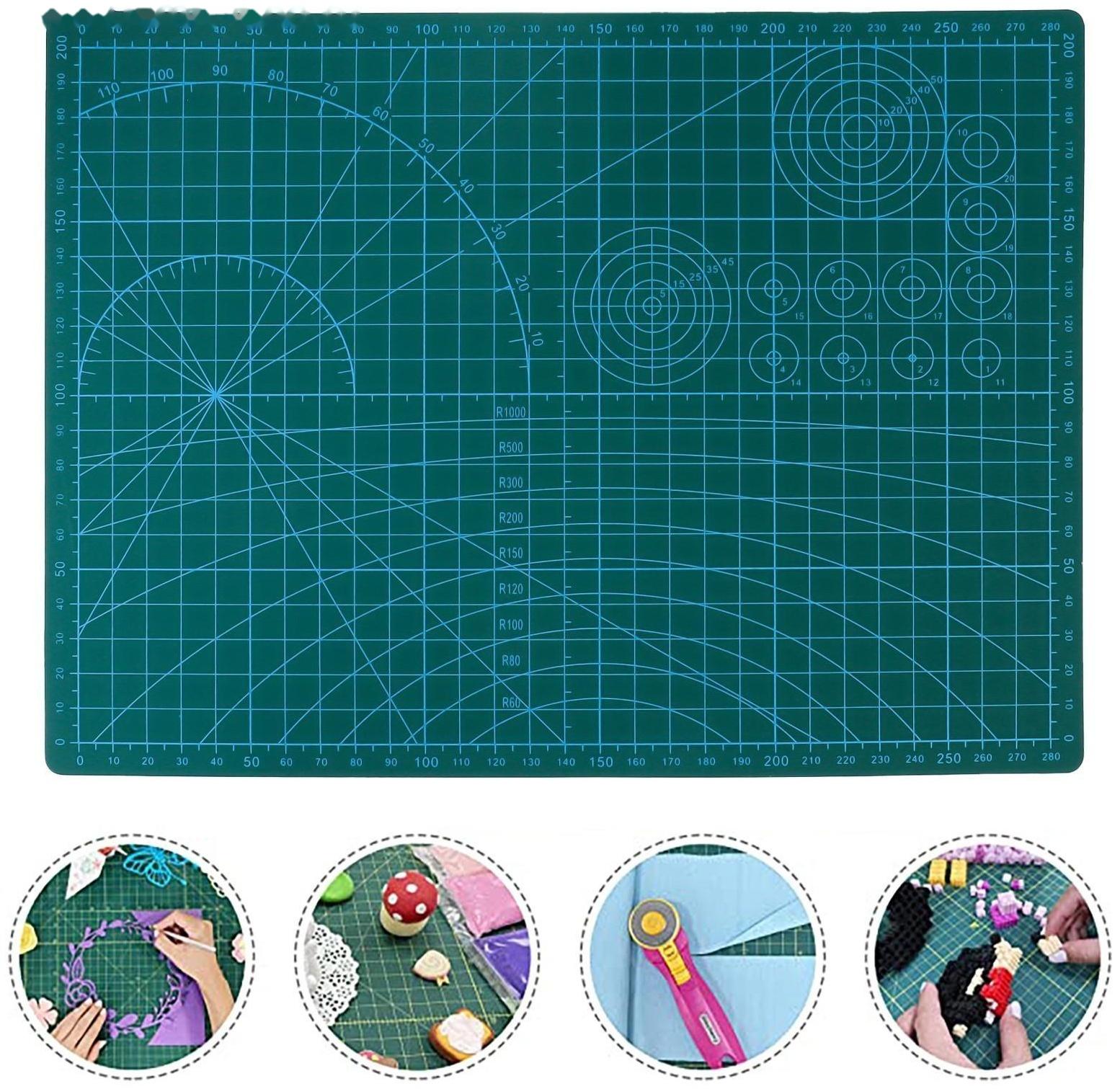 Мат для резки, трёхслойный, 30 × 21 см, А4, цвет зелёный