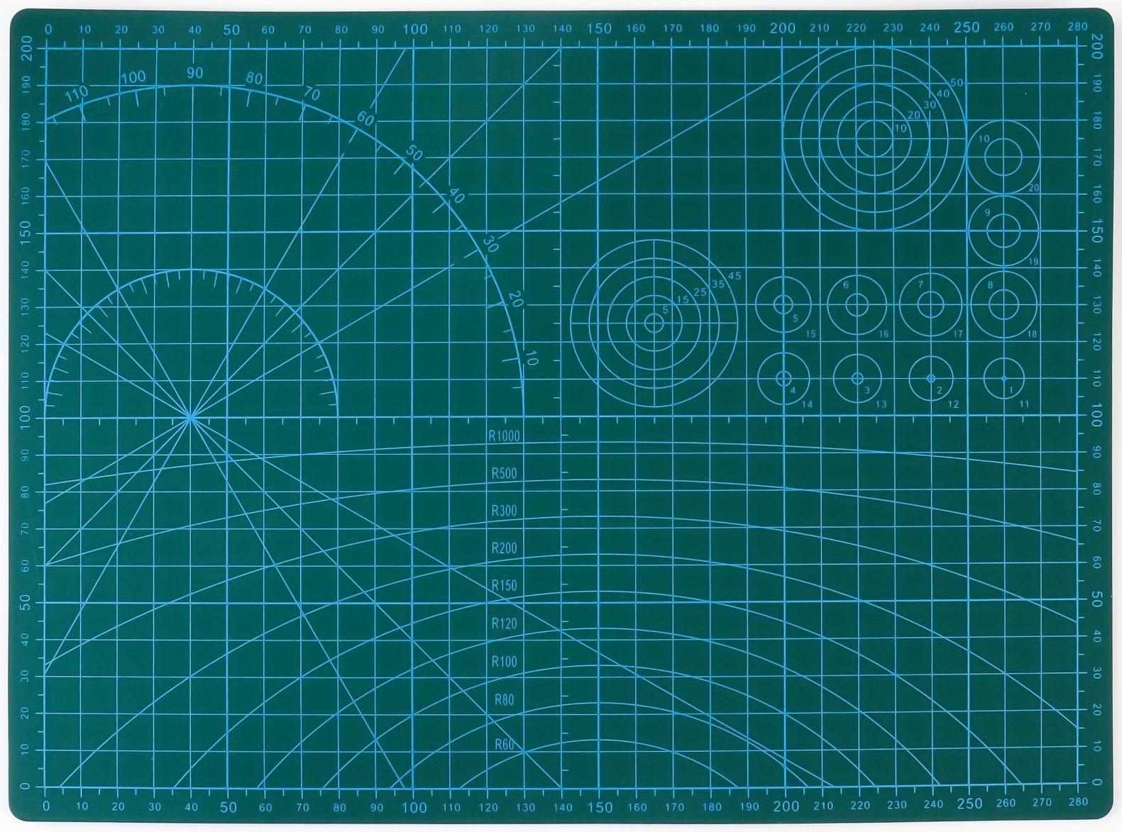 Мат для резки, трёхслойный, 30 × 21 см, А4, цвет зелёный