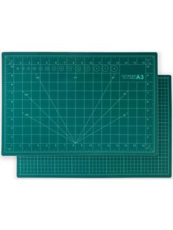 Мат для резки, трёхслойный, 45 × 30 см, А3, цвет зелёный