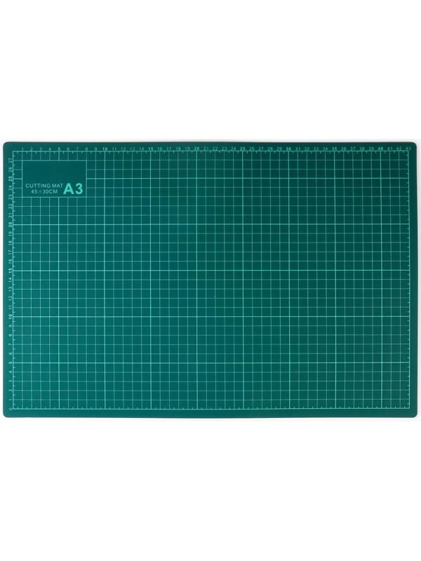 Мат для резки, трёхслойный, 45 × 30 см, А3, цвет зелёный