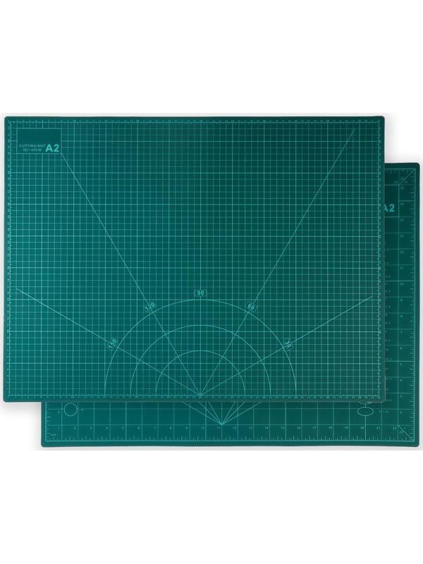 Мат для резки, трёхслойный, 60 × 45 см, А2, цвет зелёный