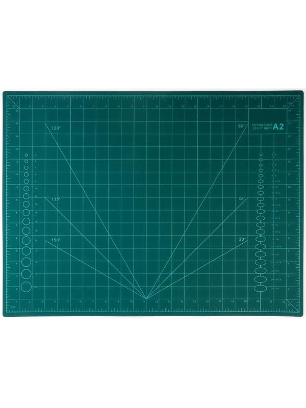 Мат для резки, трёхслойный, 60 × 45 см, А2, цвет зелёный