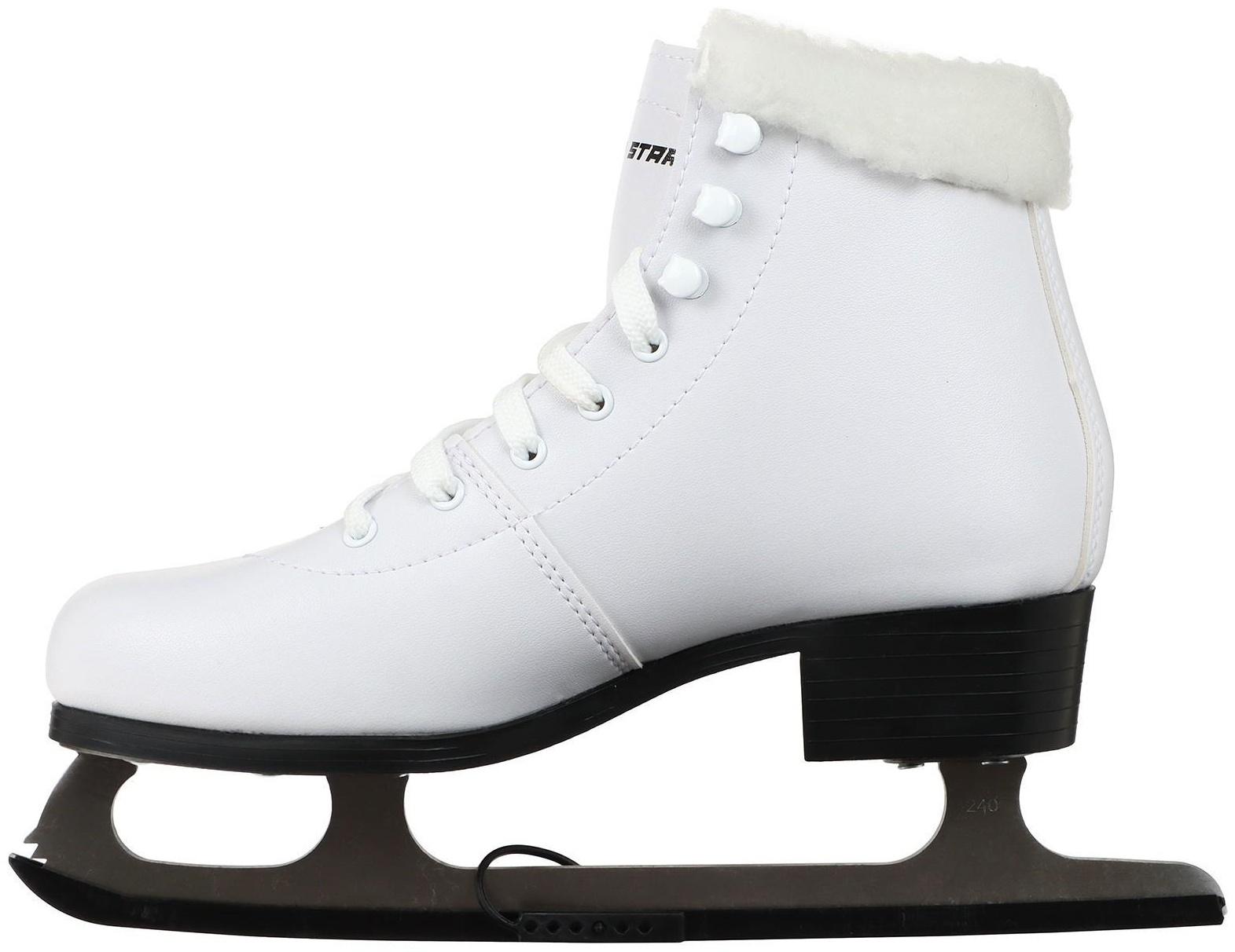Коньки фигурные Winter Star с мехом, искусственная кожа, размер 31