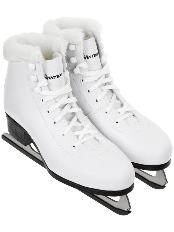 Коньки фигурные Winter Star с мехом, искусственная кожа, размер 31