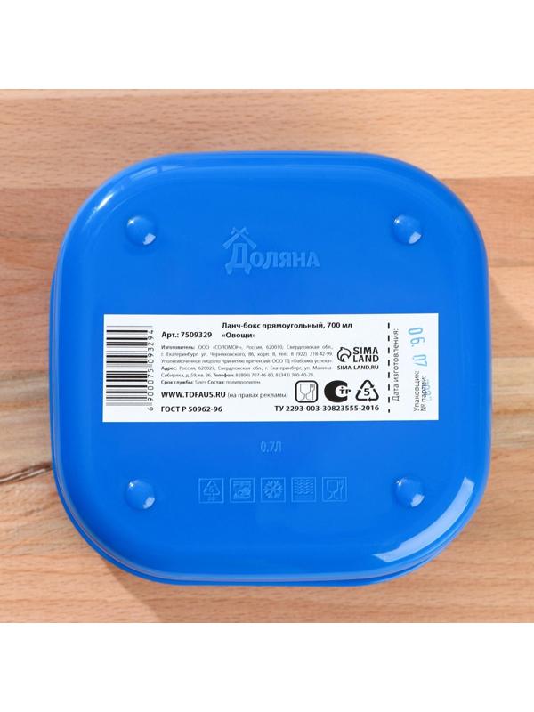 Ланч-бокс«Овощи», квадратный, 700 мл