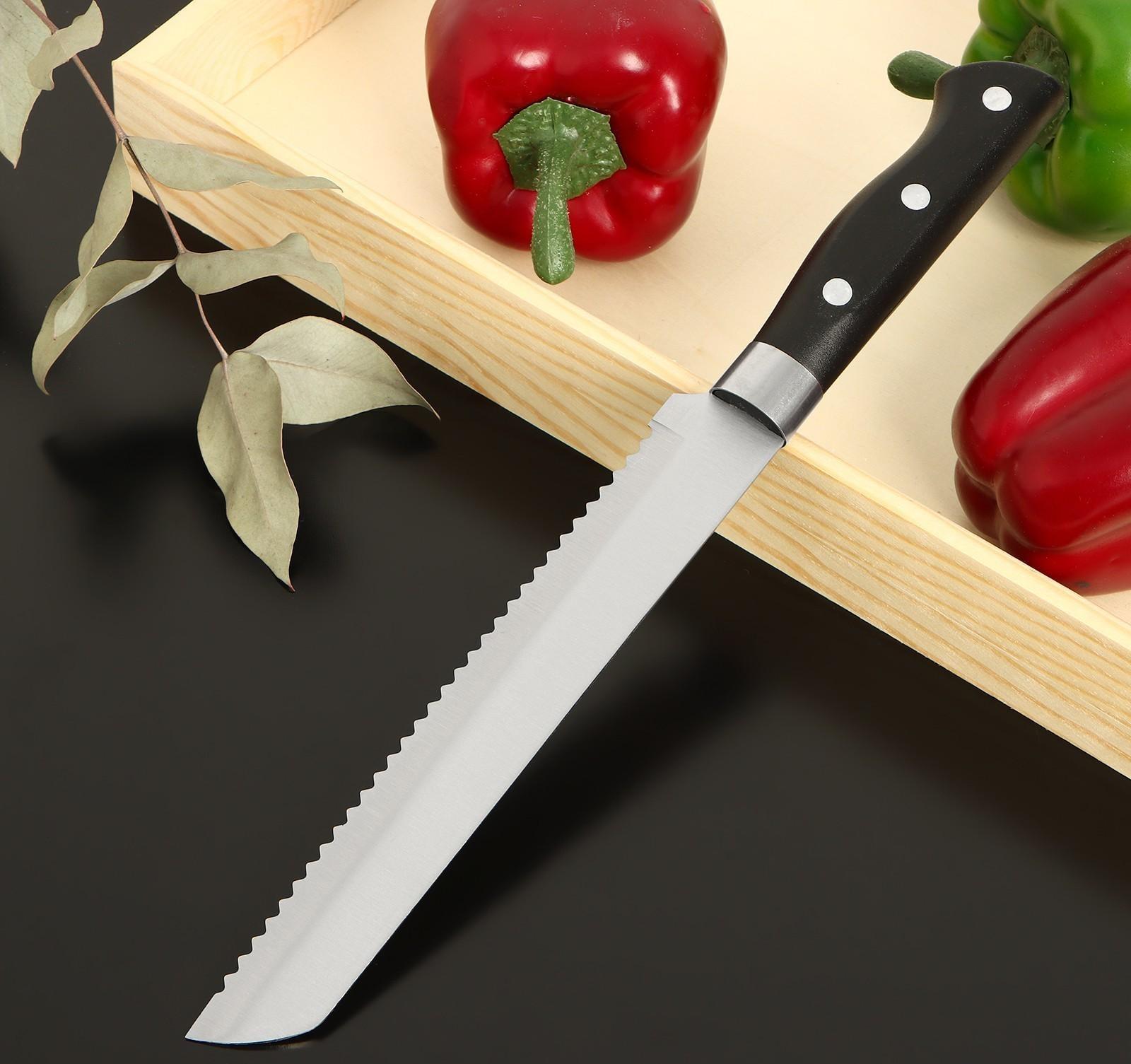 Нож хлебный Доляна «Кронос», лезвие 19 см